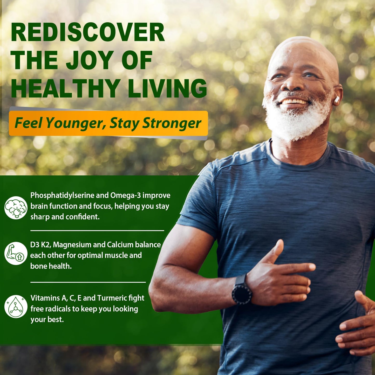 Men 50+ Sugar Free Multivitamin Gummies with Omega-3 CoQ10 D3K2 - 60 ct
