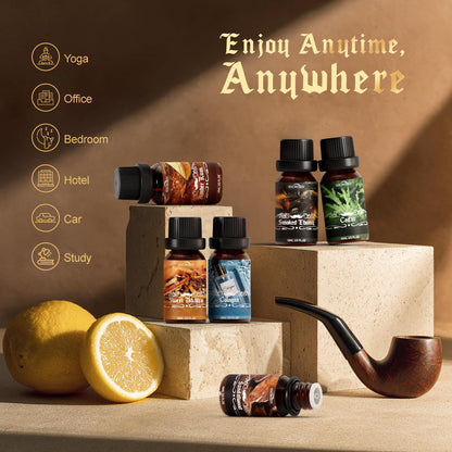 Men Diffuser Oils Gift Set | SNOWSEN Gentlemen's Essential Oils for Home Diffusers