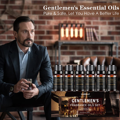 Men's Essential Oils Set – 6x10ml Aromatherapy Oils for Diffuser
