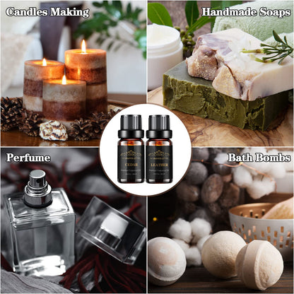 Men's Essential Oils Set – 6x10ml Aromatherapy Oils for Diffuser