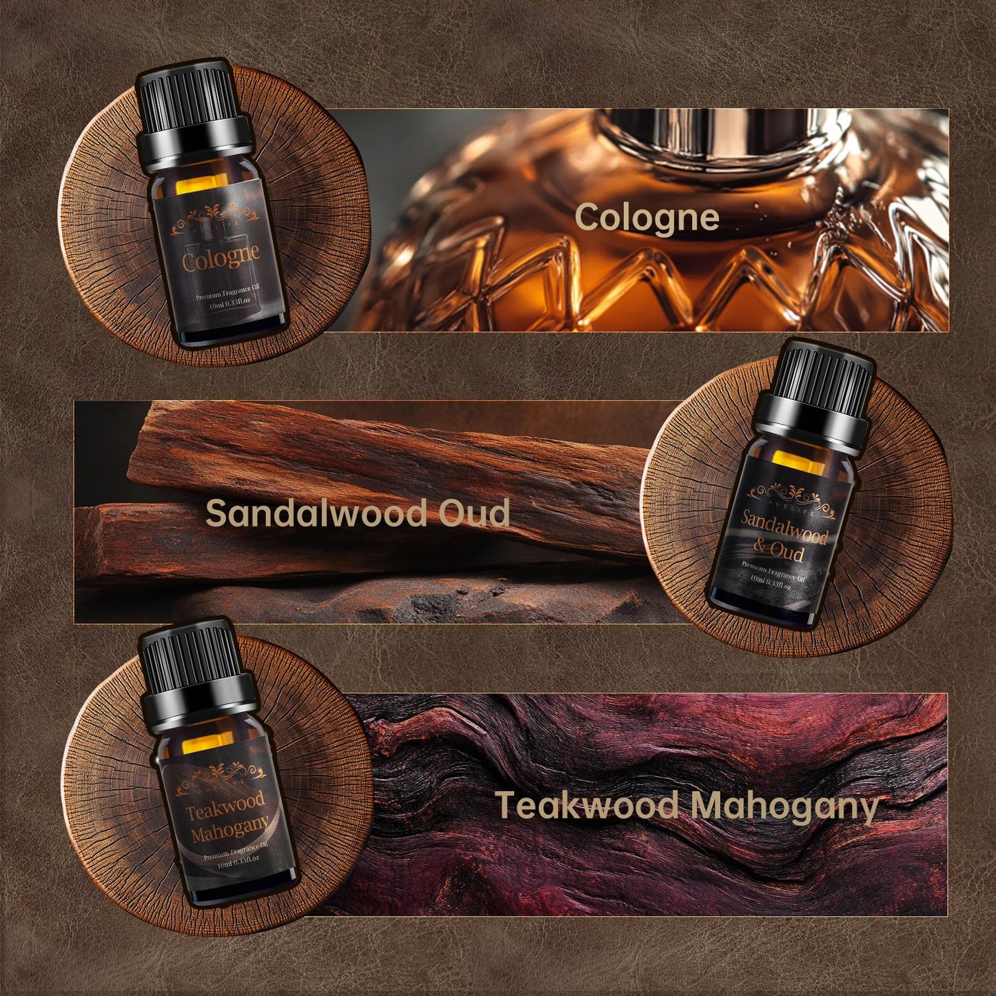 Men Essential Oils Set – 6 Premium Fragrance Oils for Diffusers, Candles & Aromatherapy | Gift Set for Men