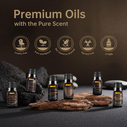 Men Essential Oils Set – 6 Premium Fragrance Oils for Diffusers, Candles & Aromatherapy | Gift Set for Men