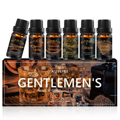 Men Essential Oils Set – 6 Premium Fragrance Oils for Diffusers, Candles & Aromatherapy | Gift Set for Men