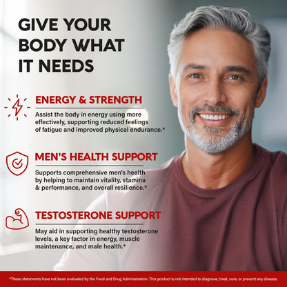 Tongkat Ali 1350mg Men Complex – Energy, Strength & Performance | USA Made 120 Capsules