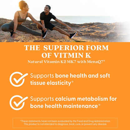 Doctors Best Vitamin K2 MK-7 (MenaQ7) – 60 Veggie Caps – Bone & Tissue Support