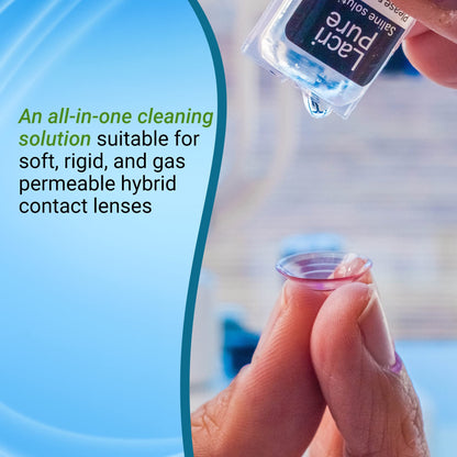 Menicon LacriPure Saline Contact Lens Solution - Rinse & Insertion, 98 Vials (5ml each)