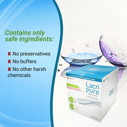 Menicon LacriPure Saline Contact Lens Solution - Rinse & Insertion, 98 Vials (5ml each)