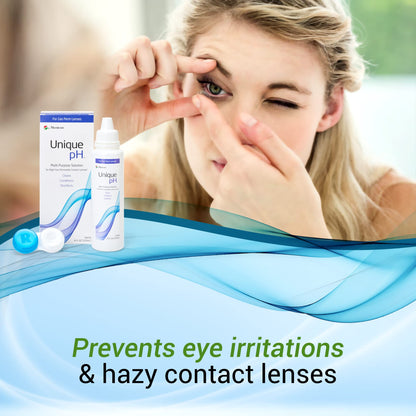 Menicon Unique pH Multi-Purpose Contact Lens Solution with Lens Case – 4 fl oz
