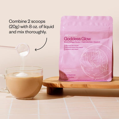 MENOLABS Goddess Glow Collagen Peptides Powder – Type I & III, 14 Servings, Unflavored