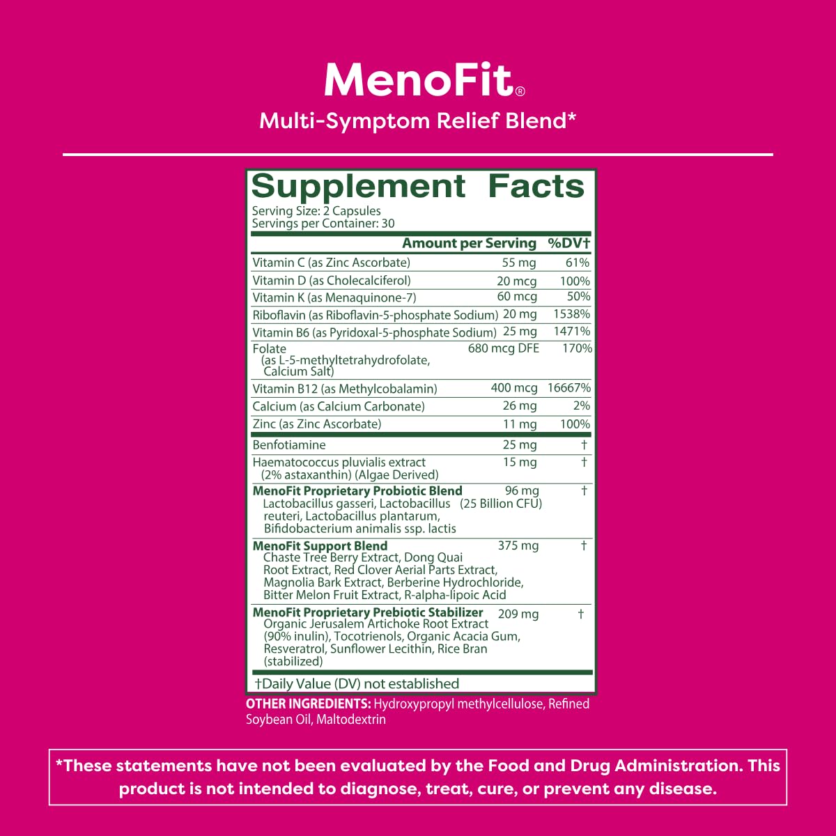 MENOLABS MenoFit: Menopause Probiotic | 60 Capsules for Gut Health, Hot Flashes & Energy