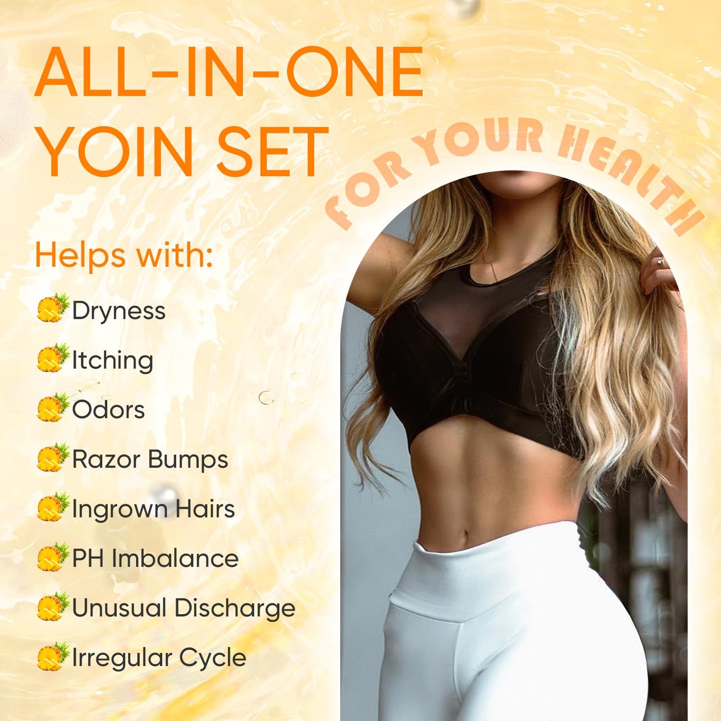 MENOMINO Pineapple Yoni Wash Set – pH-Balanced Feminine Wash, Yoni Bar & Yoni Oil