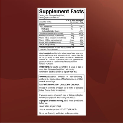 Menper Vino Carne Hierro Iron Supplement | Liquid Iron & Vitamin Blend 16 oz