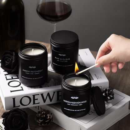 6-Pack Men's Aromatherapy Candles Gift Set - 42 oz, 300-Hour Long-Lasting Scent