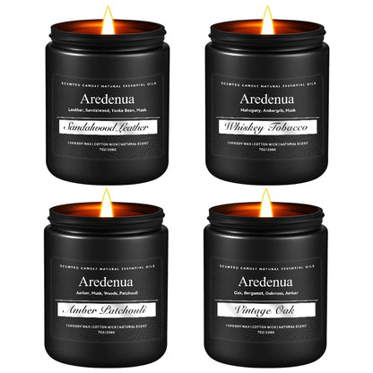 Mens Candle Set – 4 Pack Soy Candles for Men | Masculine Gift Set