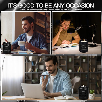 Scented Candles for Men — 6-Pack, 42oz, 300 Hours Burn Time