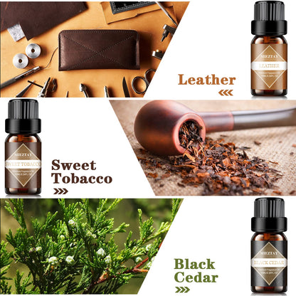 Mens Essential Oils Set – 6 Fragrance Oils for Diffuser, Candle & Soap Making