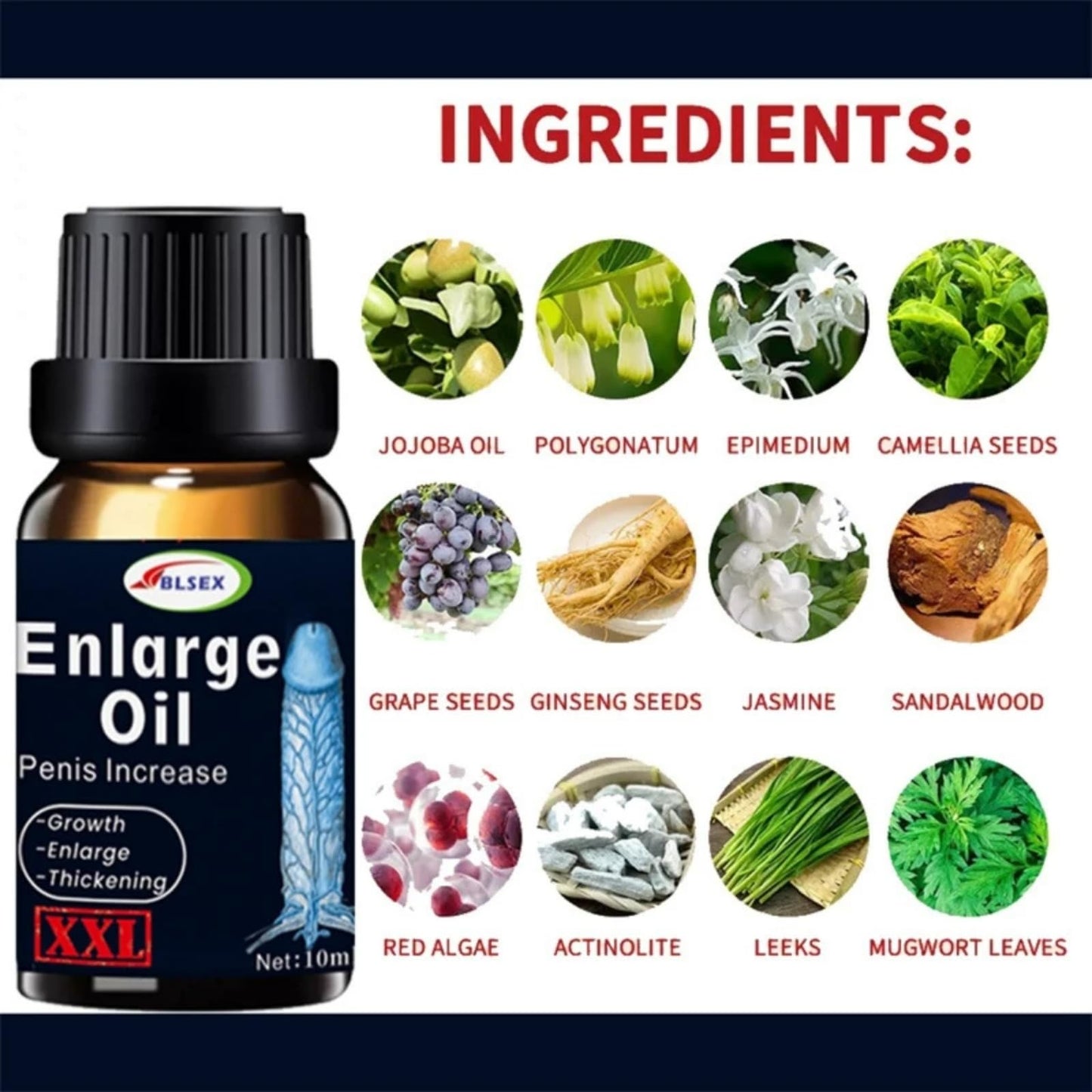 Men's Herbal Enlarge Massage Oil - Natural Wellness Formula, 10ml | Pack of 1