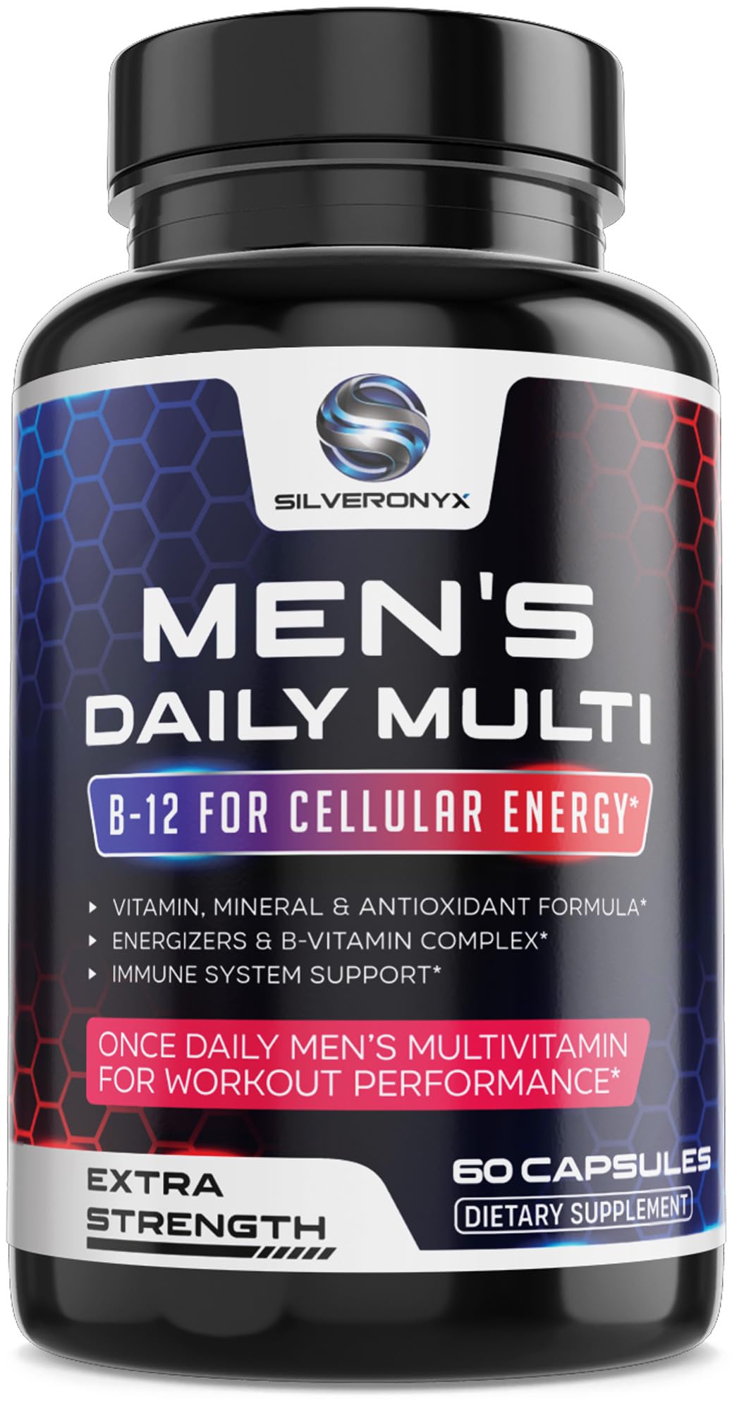 Multivitamin for Men - Immune Support, Non-GMO, 60 Capsules | SilverOnyx