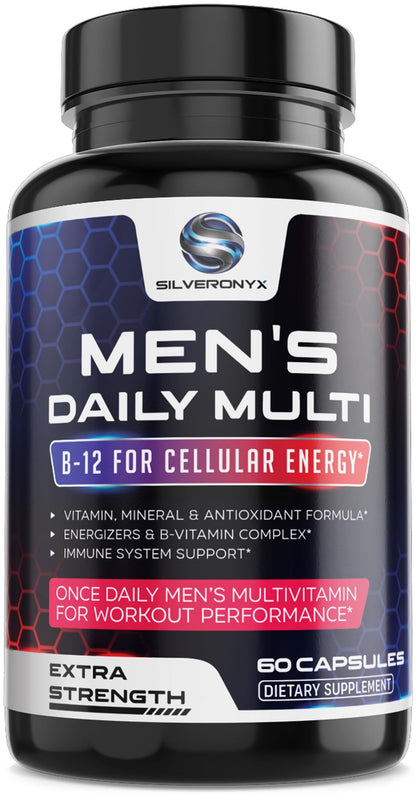 Multivitamin for Men - Immune Support, Non-GMO, 60 Capsules | SilverOnyx