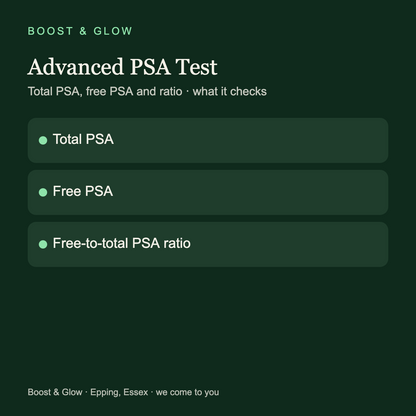 Advanced PSA Prostate Blood Test — Total & Free PSA with Ratio Boost & Glow