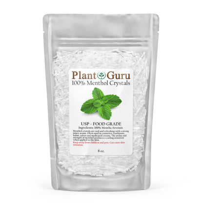 Menthol Crystals 8 oz – Mentha Arvensis | 100% Pure Natural USP Food Grade for Cosmetics, Soaps & Balms
