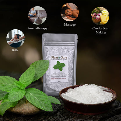 Menthol Crystals 8 oz – Mentha Arvensis | 100% Pure Natural USP Food Grade for Cosmetics, Soaps & Balms