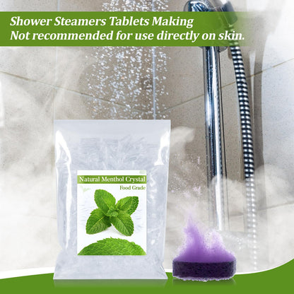 3.5oz Menthol Crystals Bulk – Food Grade Organic Menthol for Shower Steamers