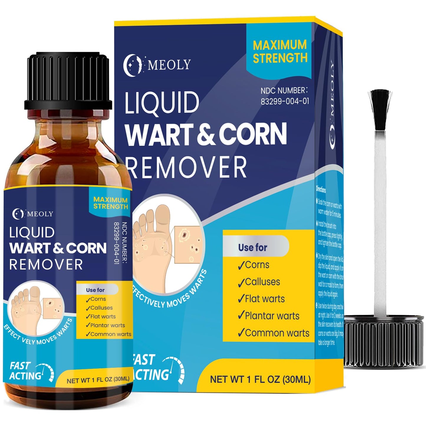 MEOLY Salicylic Wart Removal Freeze Away – Fast-Acting Maximum Strength Wart Remover (30 ml)