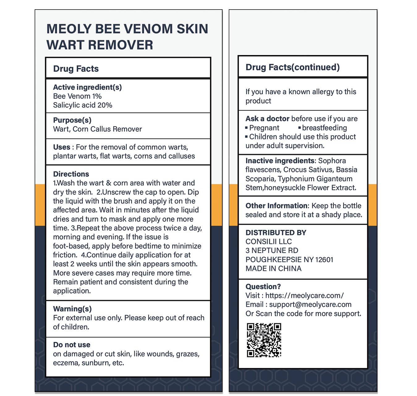 MEOLY Bee Venom Wart Remover – Fast-Acting 20% Salicylic Acid for Plantar and Genital Warts | Targeted Wart Care