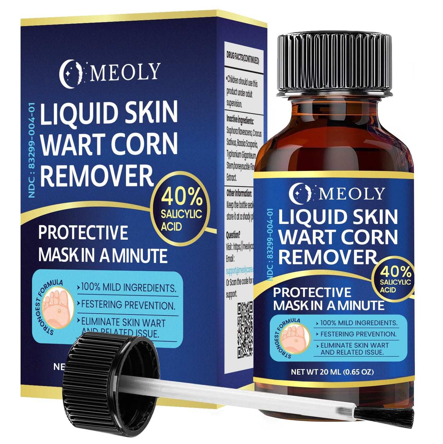 MEOLY Fast-Acting Wart Remover – 40% Salicylic Acid for Plantar Warts & Corns