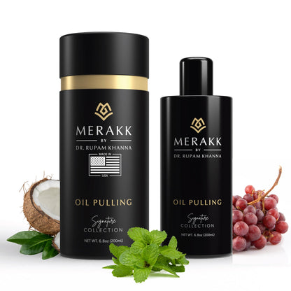 Merakk Coconut Oil Pulling Mouthwash for Teeth & Gums – Doctor Formulated | 6.8oz