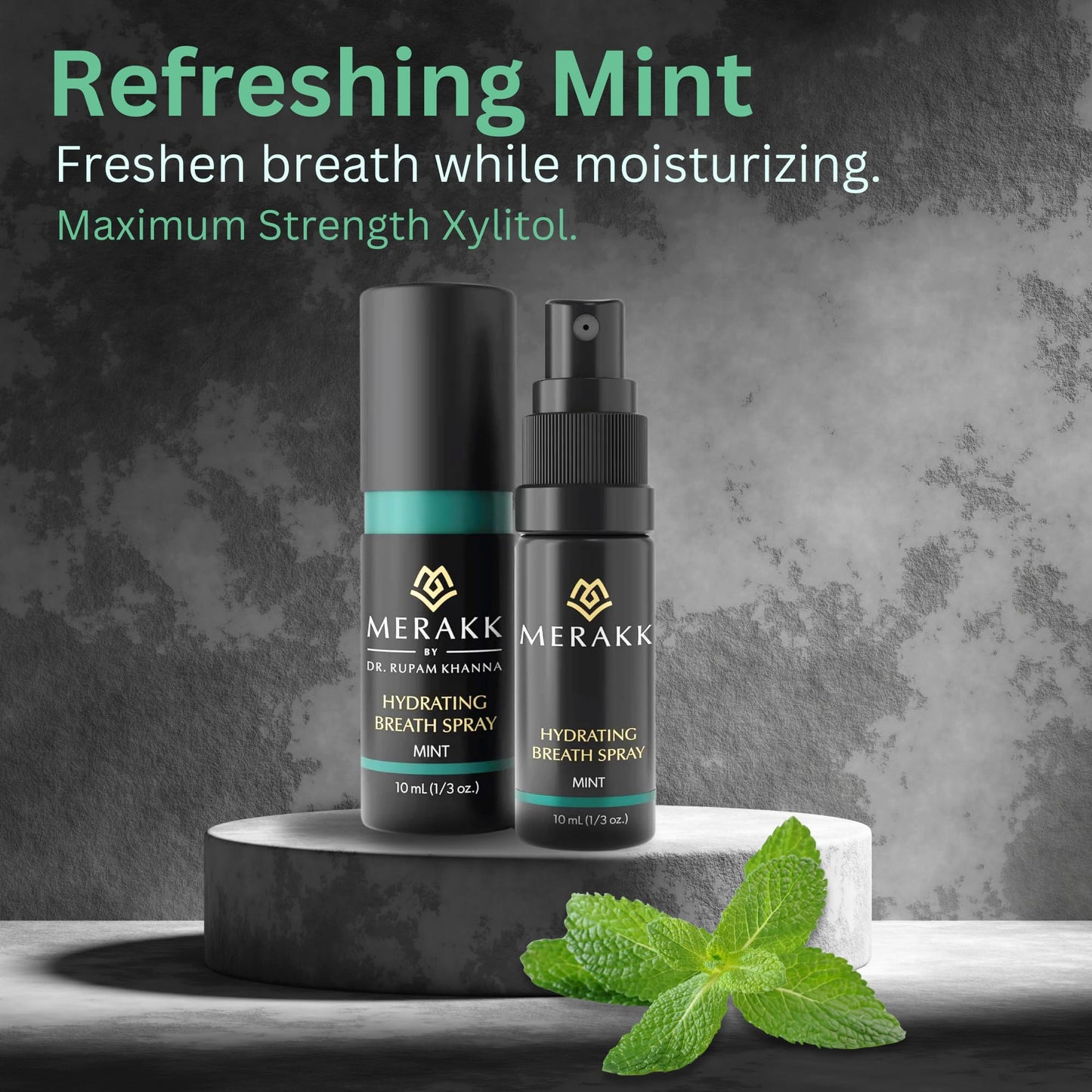 Merakk Dry Mouth Spray – Hydrating Mint, Sugar-Free Breath Freshener (0.3 fl oz)