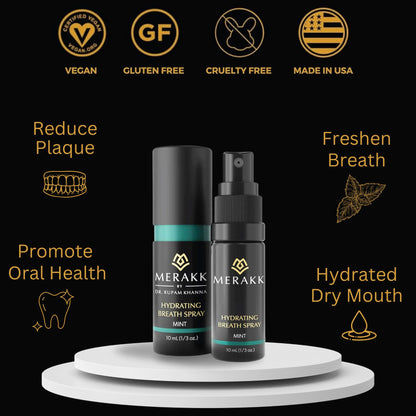Merakk Dry Mouth Spray – Hydrating Mint, Sugar-Free Breath Freshener (0.3 fl oz)