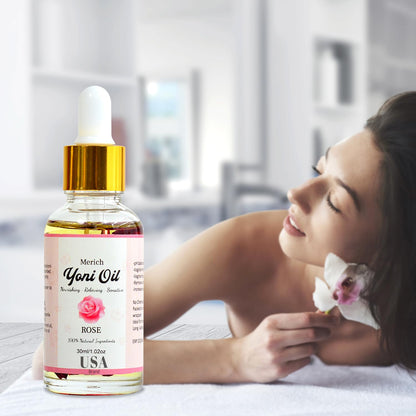 MERICH Natural Yoni Oil - Floral Detox, pH Balance, Odor Control | Rose