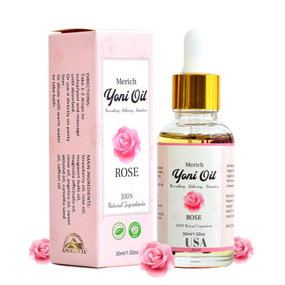 MERICH Natural Yoni Oil - Floral Detox, pH Balance, Odor Control | Rose