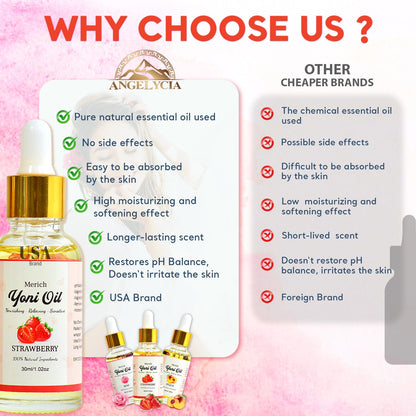 MERICH Natural Yoni Oil - Floral Detox, pH Balance, Odor Control | Rose