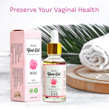 MERICH Natural Yoni Oil - Floral Detox, pH Balance, Odor Control | Rose