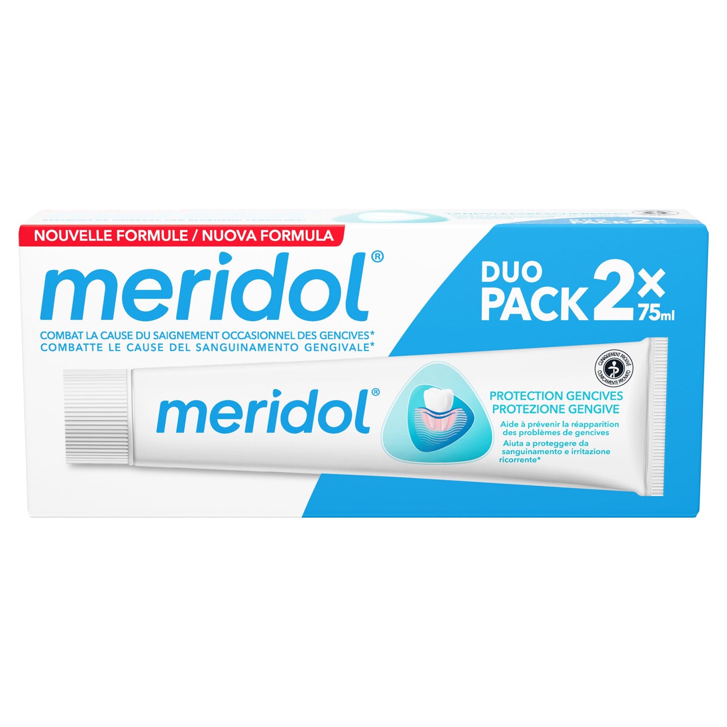 Meridol Gencives Irritees Dentifrice Pack Double – 2 x 75 ml