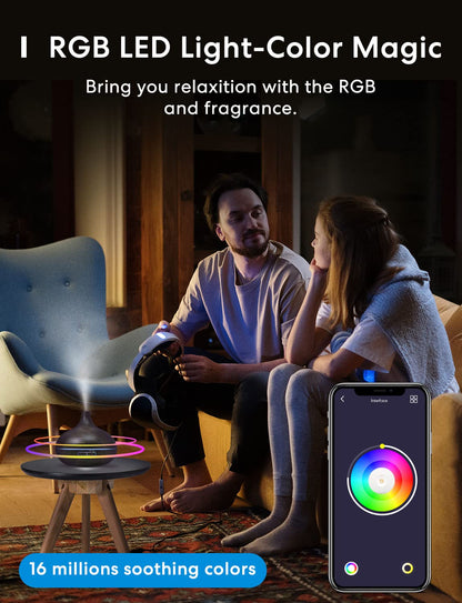 Meross Smart WiFi Essential Oil Diffuser – HomeKit & Alexa Ultrasonic Diffuser with RGB Light