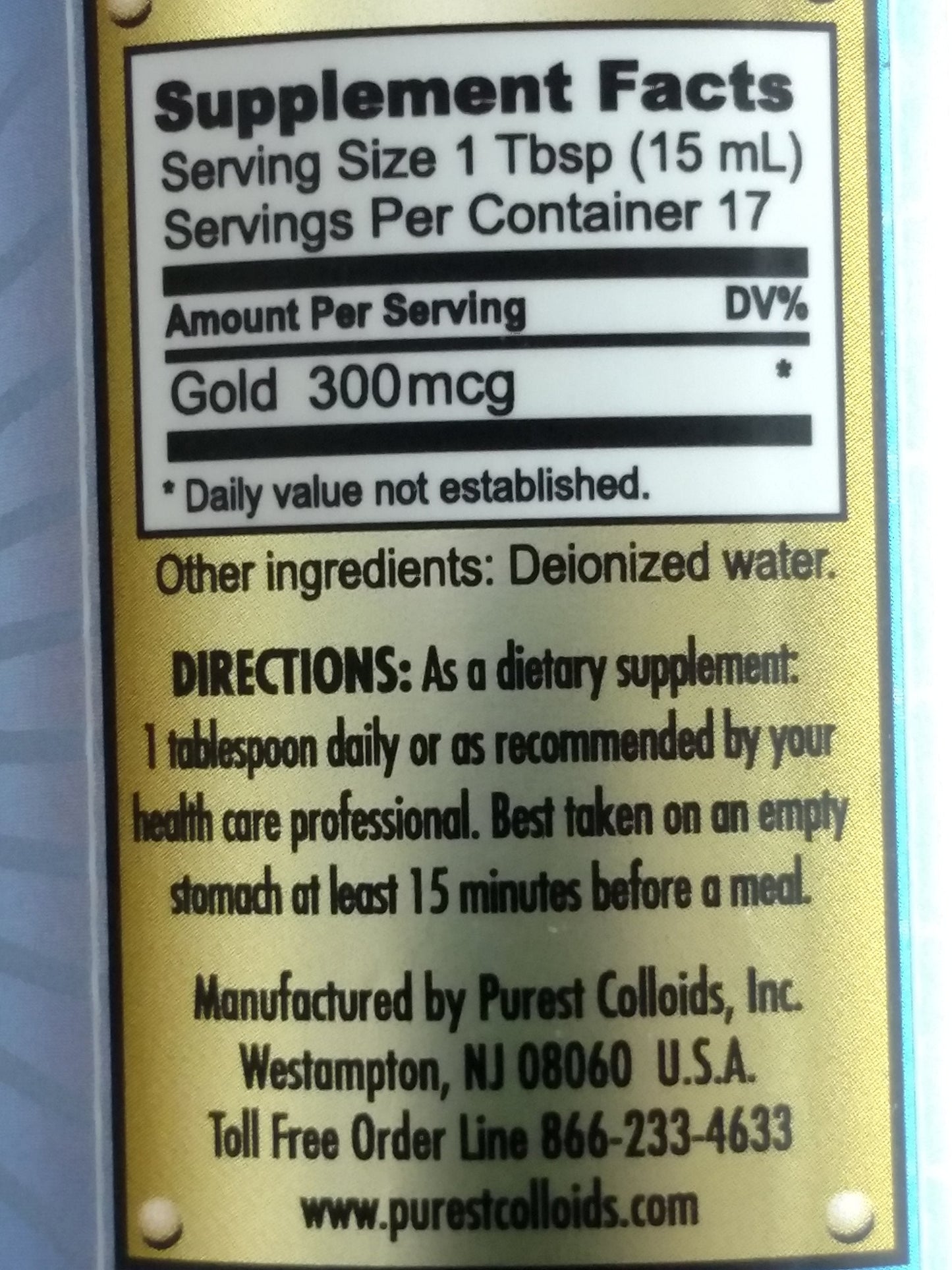 MesoGold® 20 ppm Colloidal Gold 250 mL | Purest Colloids Nano Gold