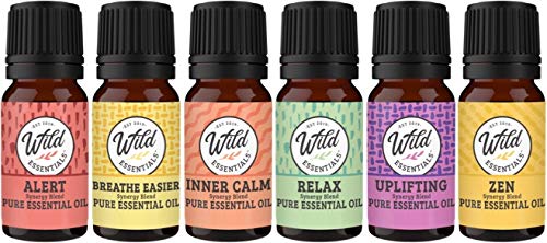 Wild Essentials 6 Pack Synergy Blend Aromatherapy Oils | 100% Pure, USA Made | mEssentials