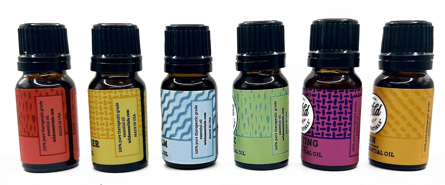 Wild Essentials 6 Pack Synergy Blend Aromatherapy Oils | 100% Pure, USA Made | mEssentials