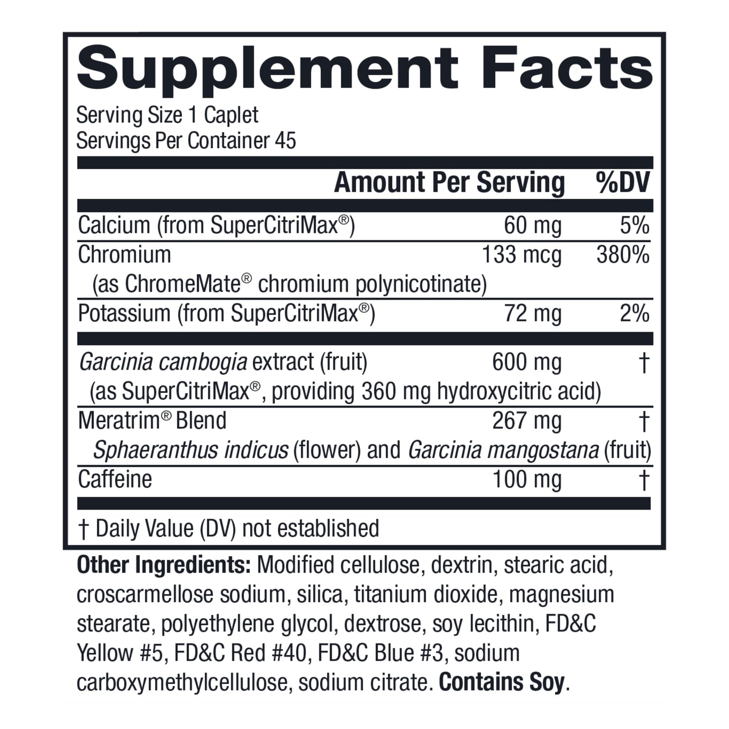 MetaboLife Ultra Dietary Supplement for Appetite Control – 800 mg, 45 Caplets (Women & Men)
