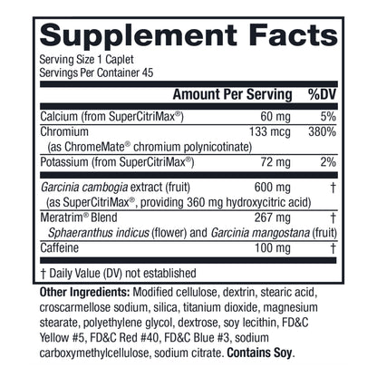 MetaboLife Ultra Dietary Supplement for Appetite Control – 800 mg, 45 Caplets (Women & Men)