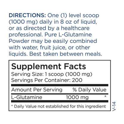 Metabolic Maintenance L-Glutamine Powder - 1000mg, Unflavored, 200g