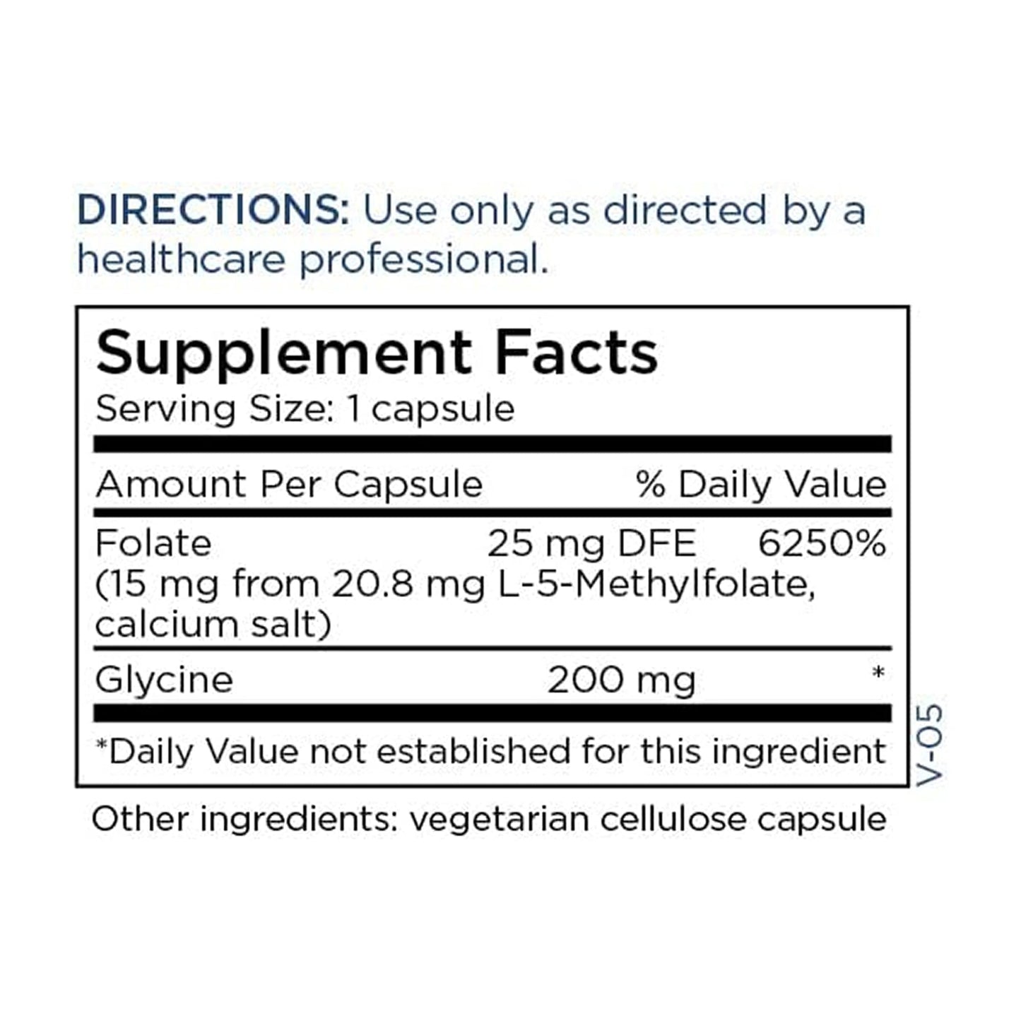 Metabolic Maintenance L-Methylfolate 15 mg (5-MTHF) – Brain Health, Focus, Calm | 60 Capsules