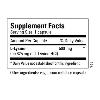 Metabolic Maintenance L-Lysine 500mg – Vegan, No Fillers | 100 Capsules