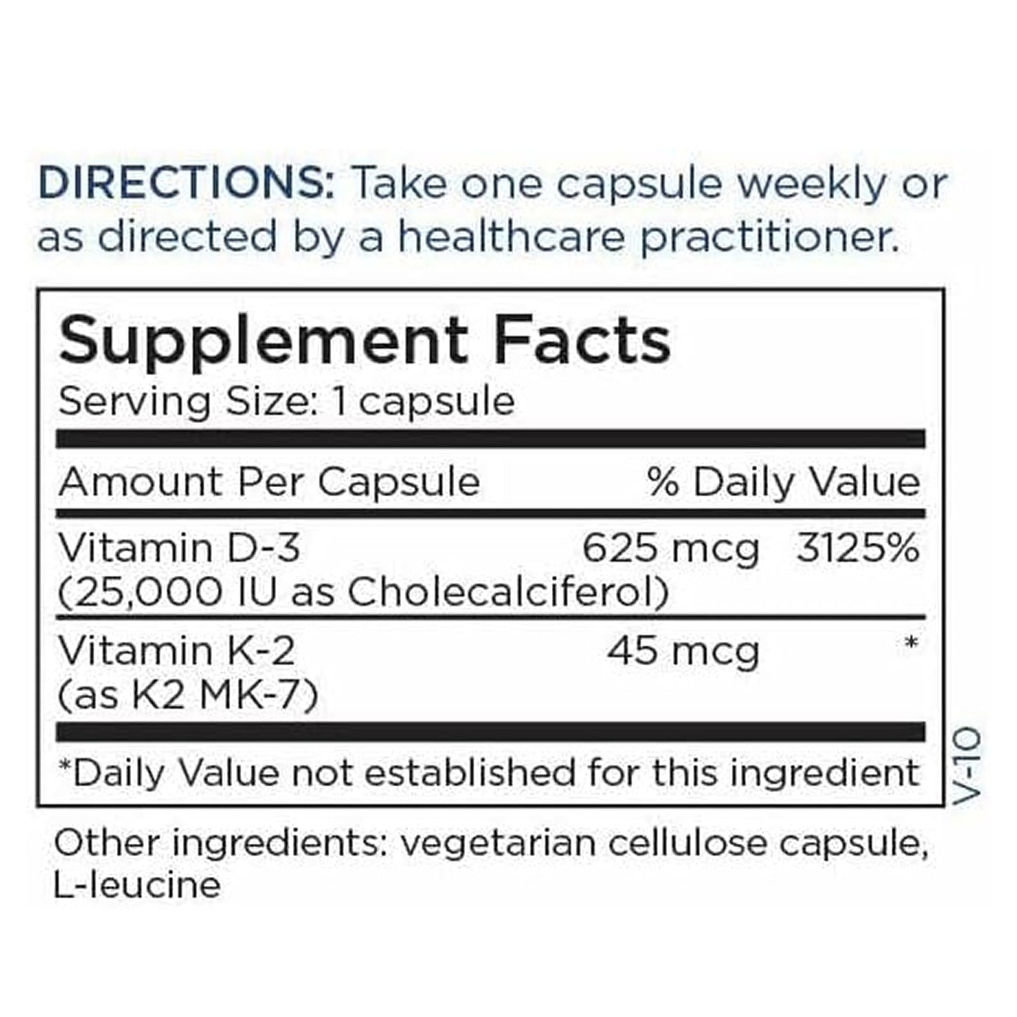Metabolic Maintenance Vitamin D3 & K2 – 25,000 IU, Bone Health, 60 Capsules