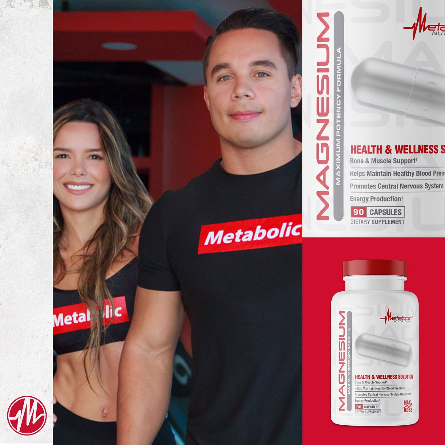 Metabolic Nutrition Magnesium 650mg per Serving | Non-GMO, Vegan, Gluten Free | 90 Capsules