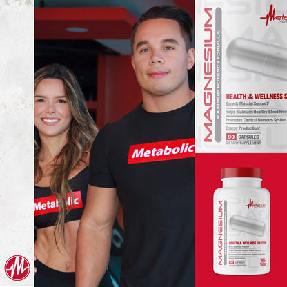 Metabolic Nutrition Magnesium 650mg per Serving | Non-GMO, Vegan, Gluten Free | 90 Capsules